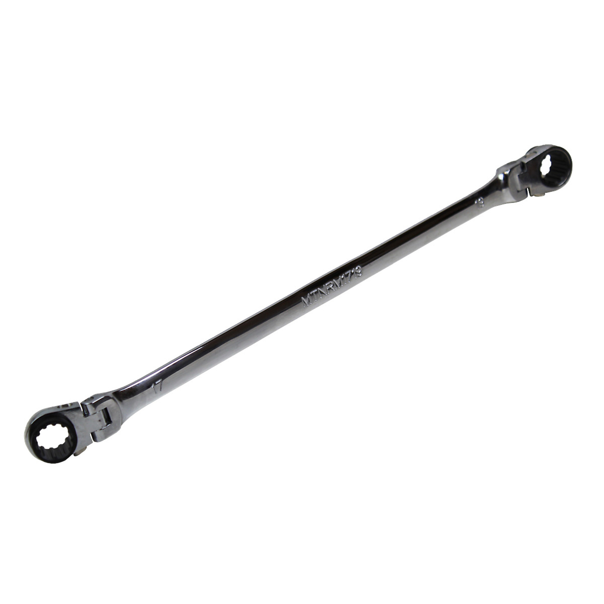 Mountain Ratchet Double Box Flex Wrench — 17mm x 19mm, Extra Long, 90-Tooth Design, Model# MTNRM1719